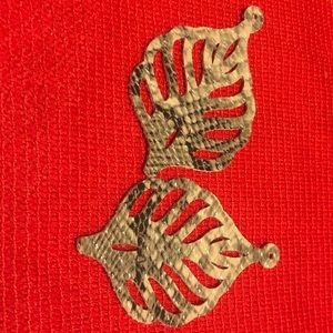 Leather rattlesnake earrings